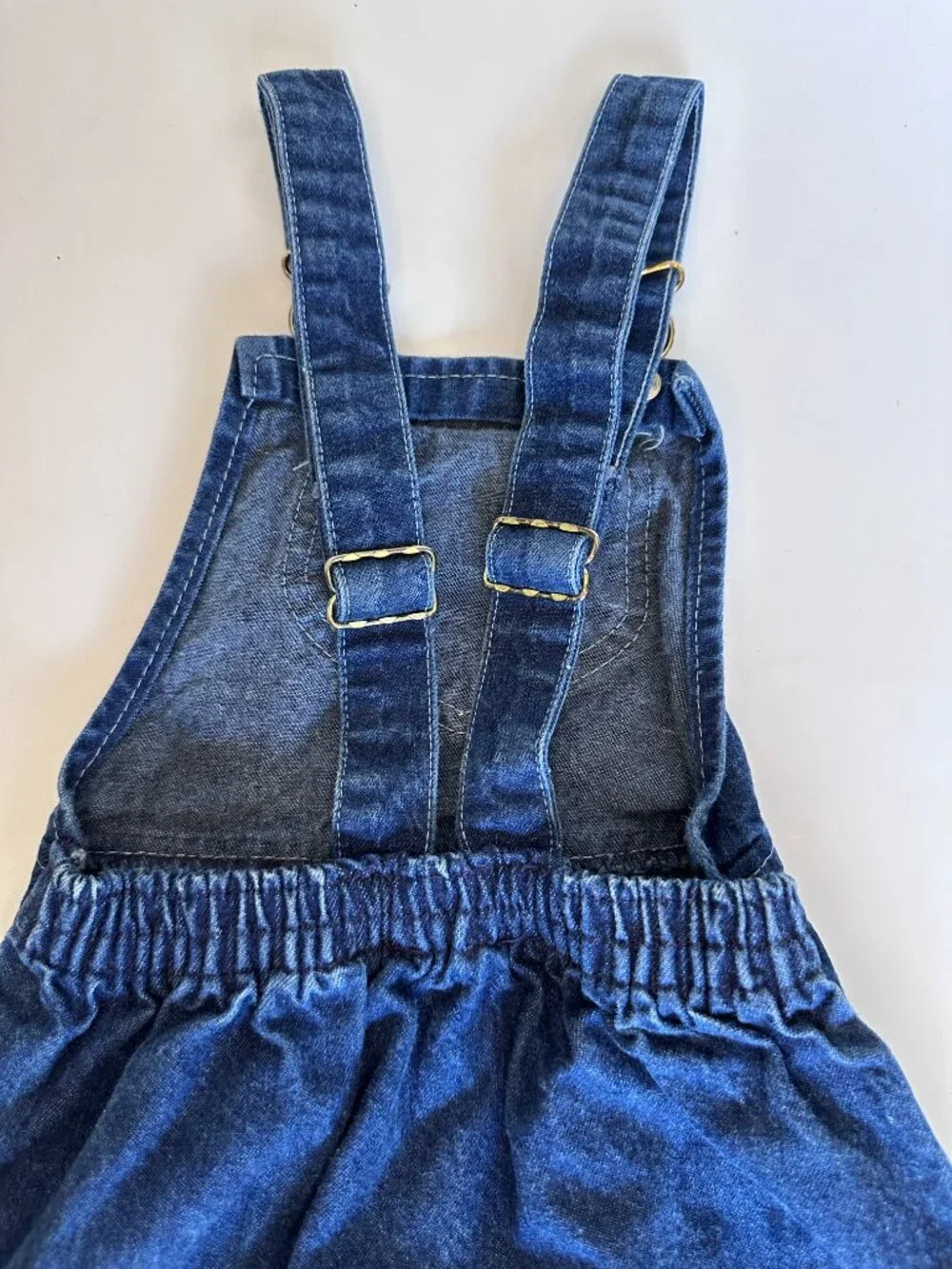 Osh Kosh B’Gosh Baby Girls Blue Denim Overall Dress Jean Sz 6 100% Cotton USA